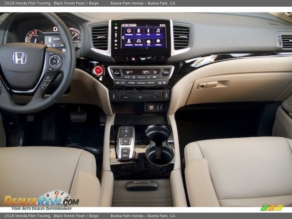 2018 Honda Pilot Touring Black Forest Pearl / Beige Photo #13
