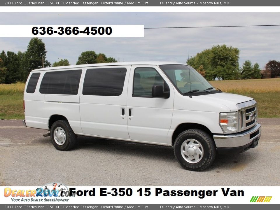 2011 Ford E Series Van E350 XLT Extended Passenger Oxford White / Medium Flint Photo #1