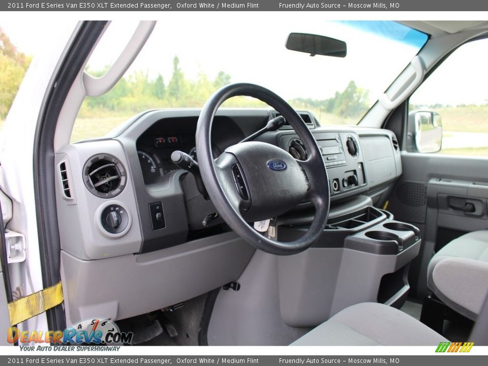 2011 Ford E Series Van E350 XLT Extended Passenger Oxford White / Medium Flint Photo #10