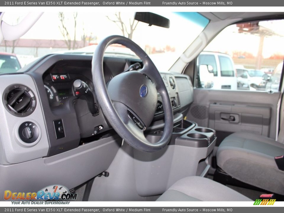 2011 Ford E Series Van E350 XLT Extended Passenger Oxford White / Medium Flint Photo #14