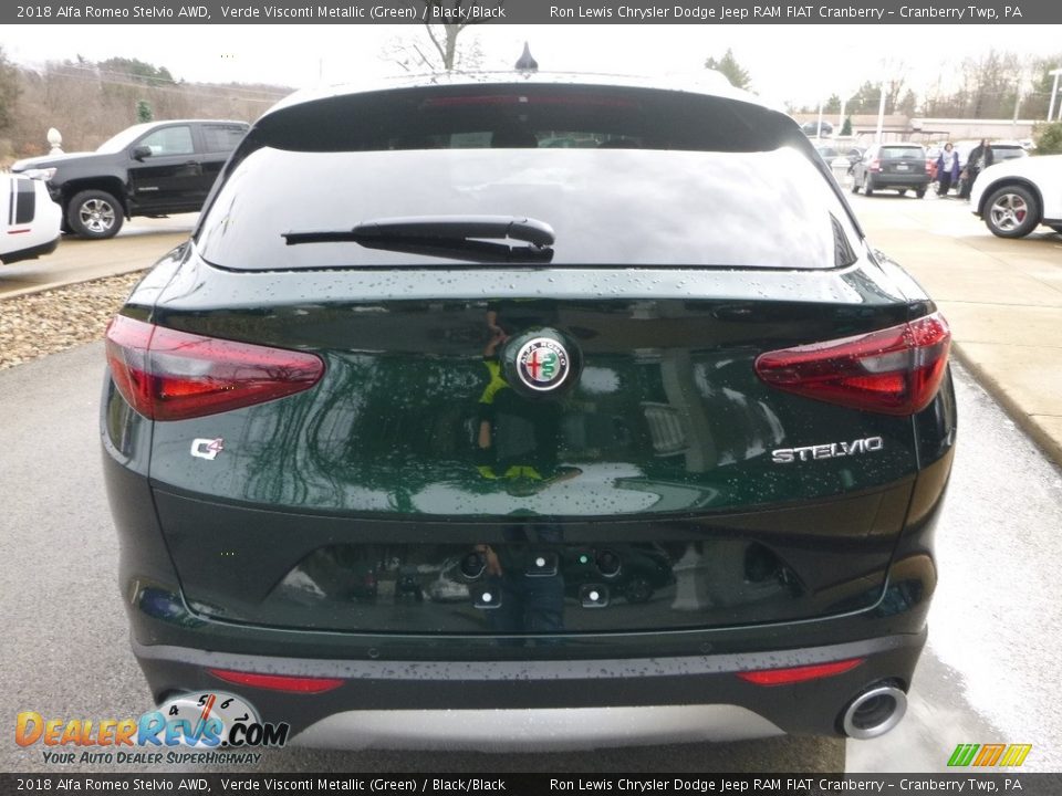 2018 Alfa Romeo Stelvio AWD Verde Visconti Metallic (Green) / Black/Black Photo #6