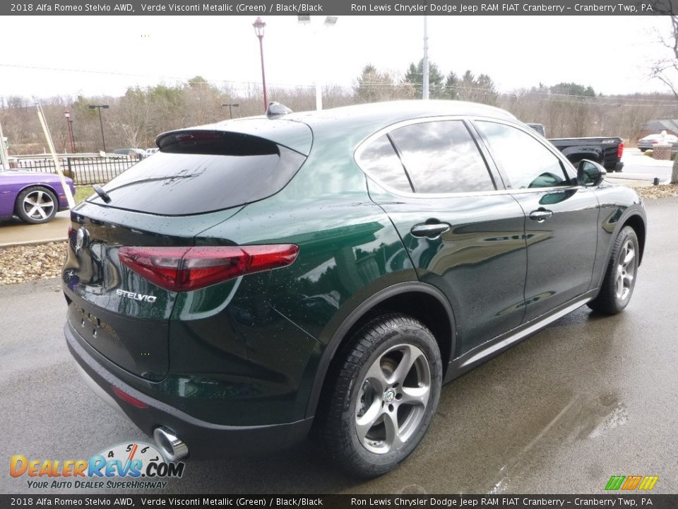 2018 Alfa Romeo Stelvio AWD Verde Visconti Metallic (Green) / Black/Black Photo #7