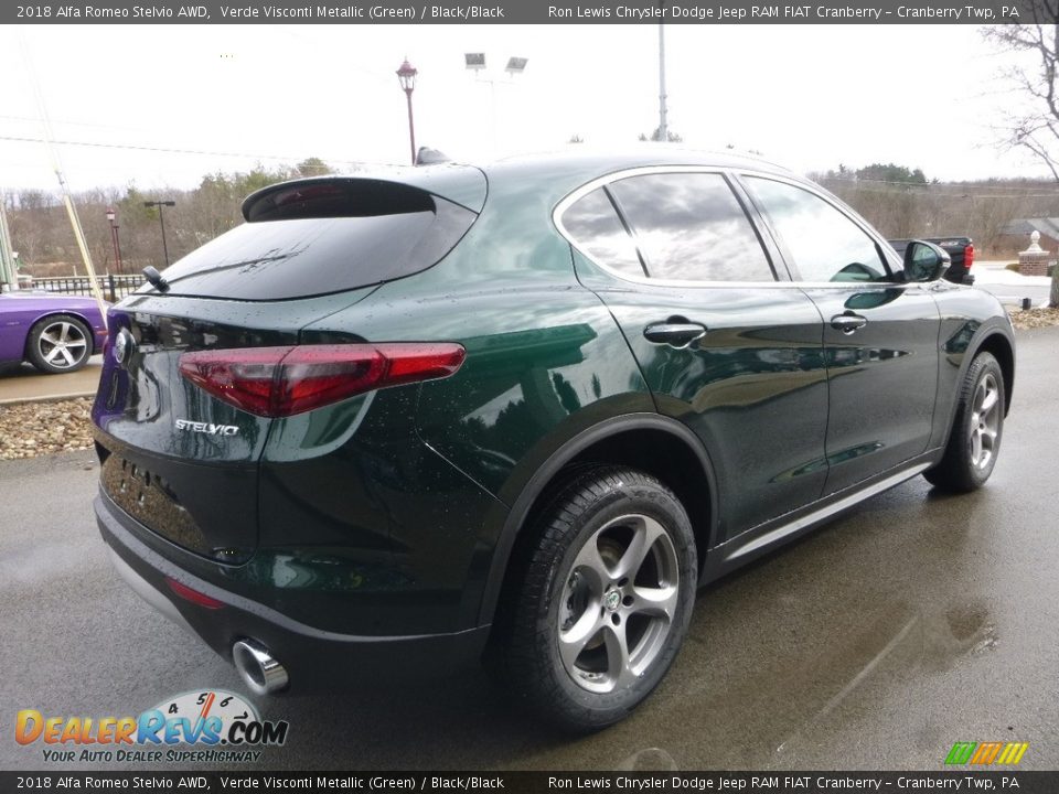 2018 Alfa Romeo Stelvio AWD Verde Visconti Metallic (Green) / Black/Black Photo #8