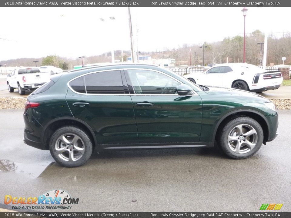 2018 Alfa Romeo Stelvio AWD Verde Visconti Metallic (Green) / Black/Black Photo #9