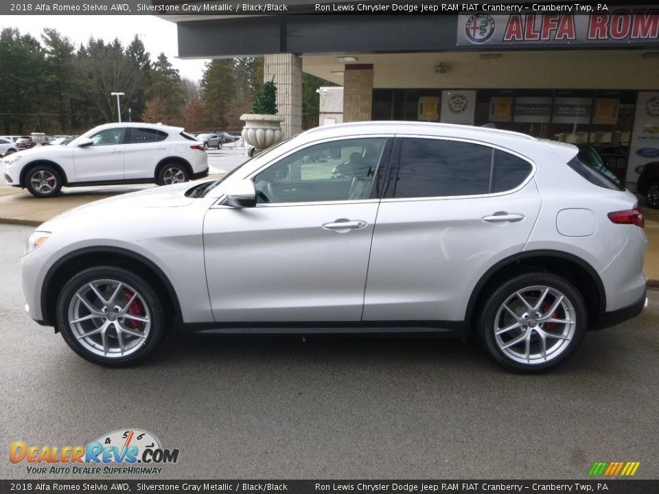 2018 Alfa Romeo Stelvio AWD Silverstone Gray Metallic / Black/Black Photo #3