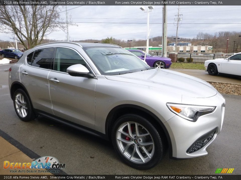 2018 Alfa Romeo Stelvio AWD Silverstone Gray Metallic / Black/Black Photo #10