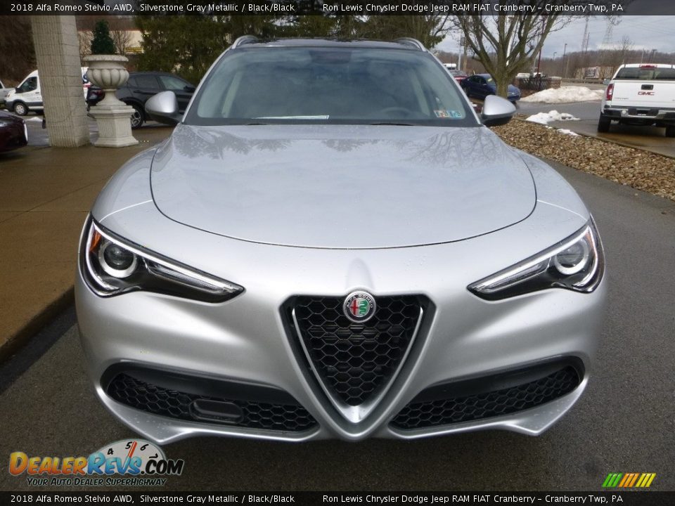 2018 Alfa Romeo Stelvio AWD Silverstone Gray Metallic / Black/Black Photo #12
