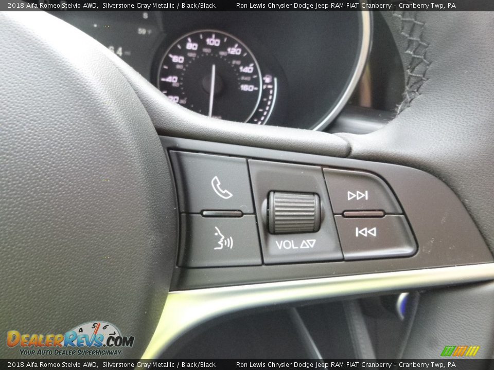 2018 Alfa Romeo Stelvio AWD Silverstone Gray Metallic / Black/Black Photo #28