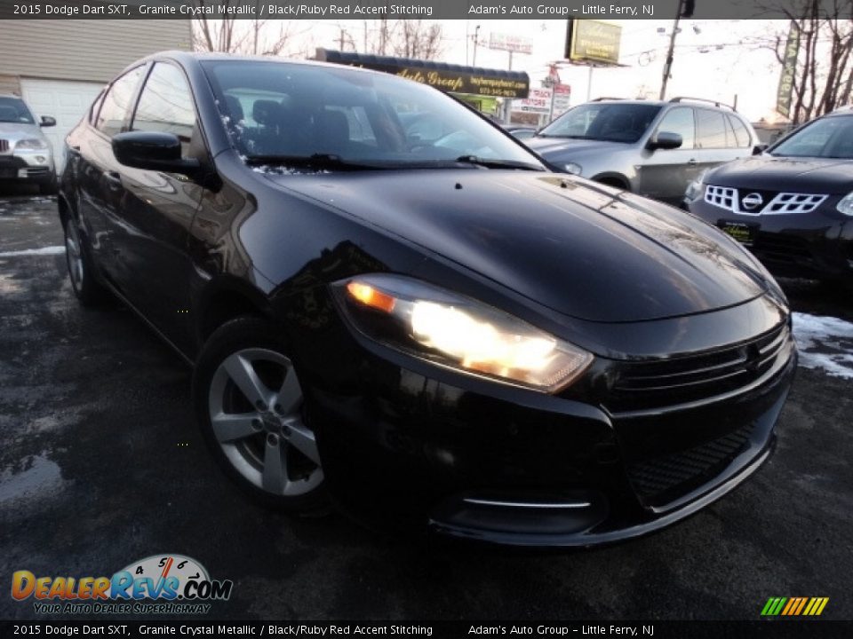 2015 Dodge Dart SXT Granite Crystal Metallic / Black/Ruby Red Accent Stitching Photo #1