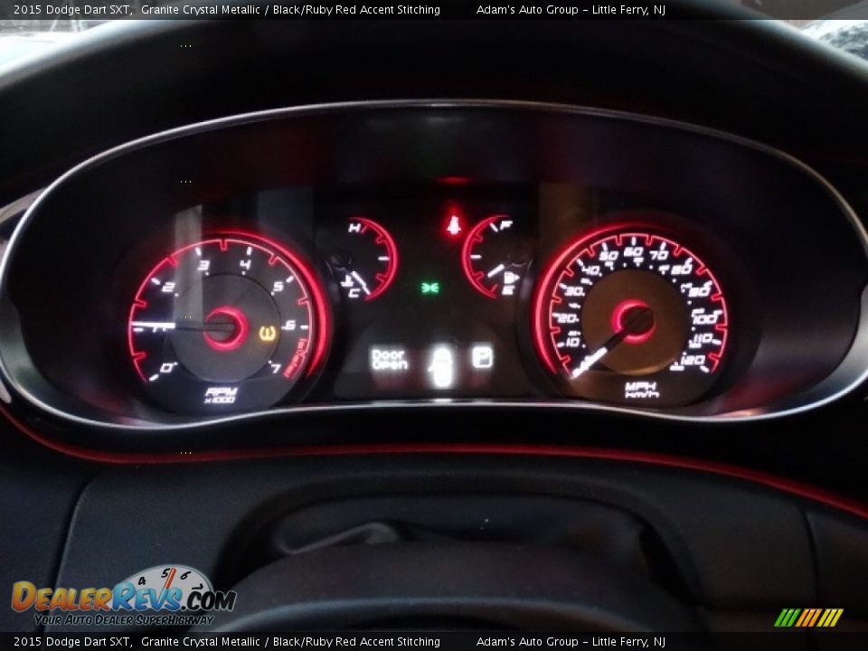 2015 Dodge Dart SXT Granite Crystal Metallic / Black/Ruby Red Accent Stitching Photo #12