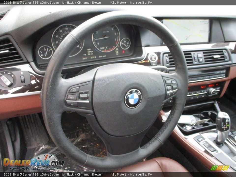 2013 BMW 5 Series 528i xDrive Sedan Jet Black / Cinnamon Brown Photo #15