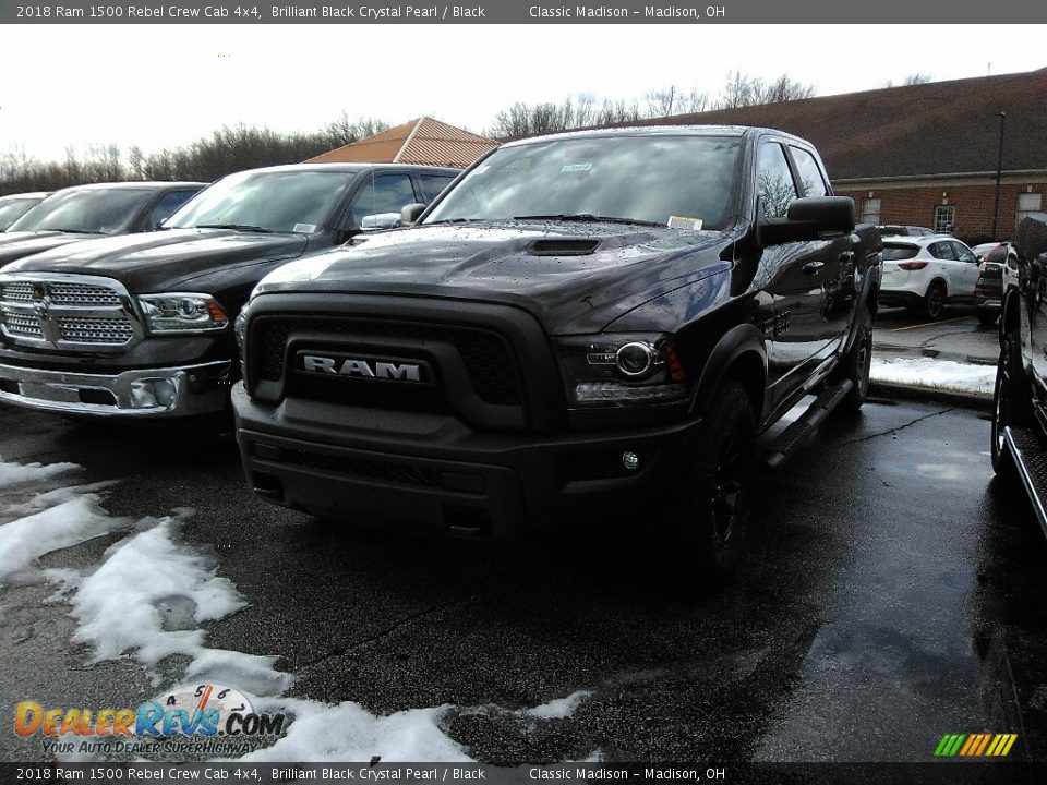2018 Ram 1500 Rebel Crew Cab 4x4 Brilliant Black Crystal Pearl / Black Photo #1
