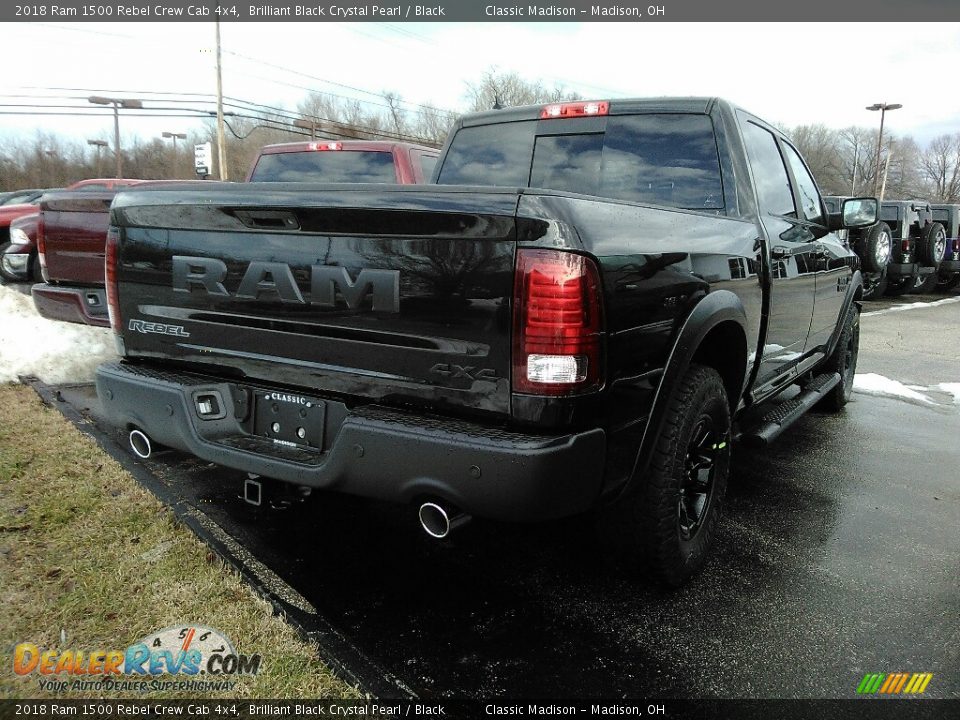 2018 Ram 1500 Rebel Crew Cab 4x4 Brilliant Black Crystal Pearl / Black Photo #3