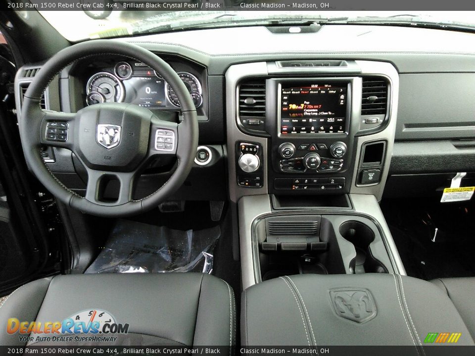 2018 Ram 1500 Rebel Crew Cab 4x4 Brilliant Black Crystal Pearl / Black Photo #12