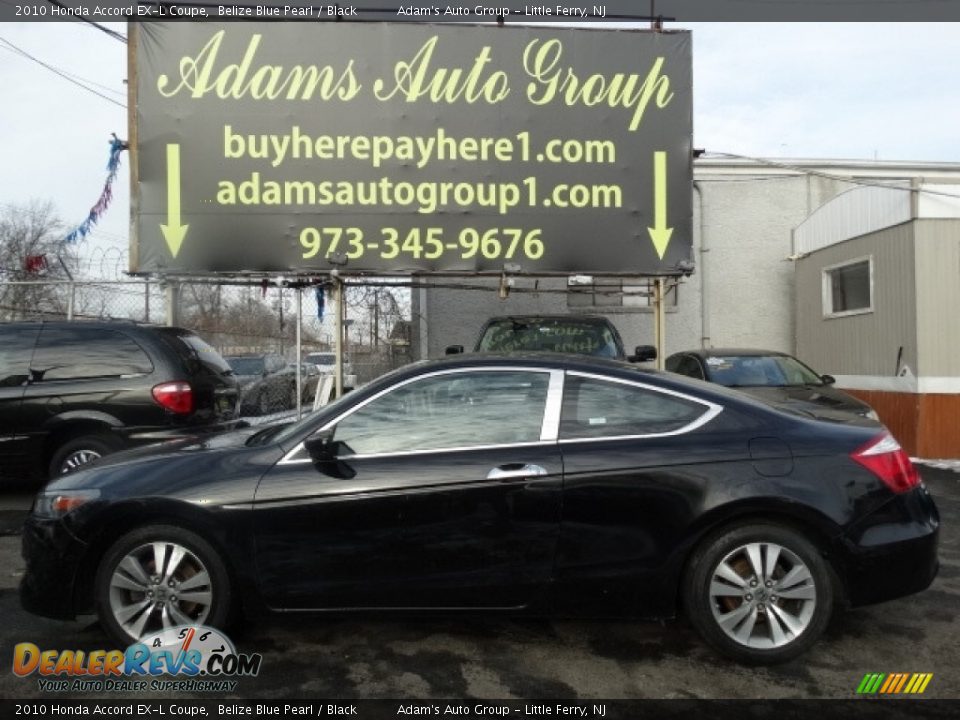 2010 Honda Accord EX-L Coupe Belize Blue Pearl / Black Photo #2