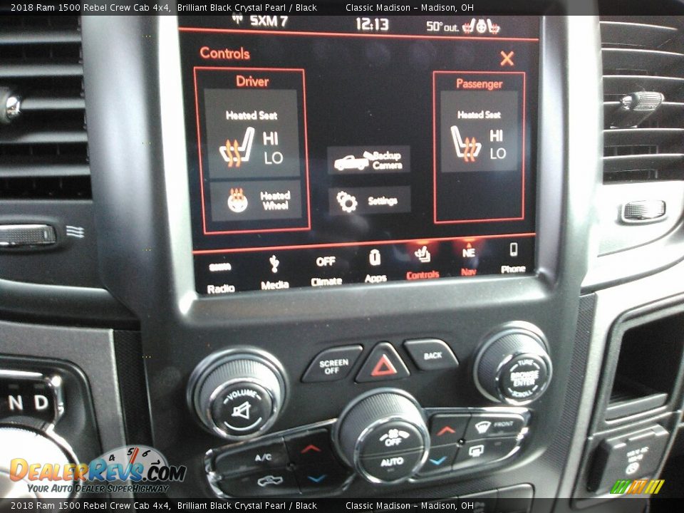 2018 Ram 1500 Rebel Crew Cab 4x4 Brilliant Black Crystal Pearl / Black Photo #17