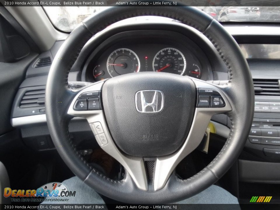 2010 Honda Accord EX-L Coupe Belize Blue Pearl / Black Photo #14