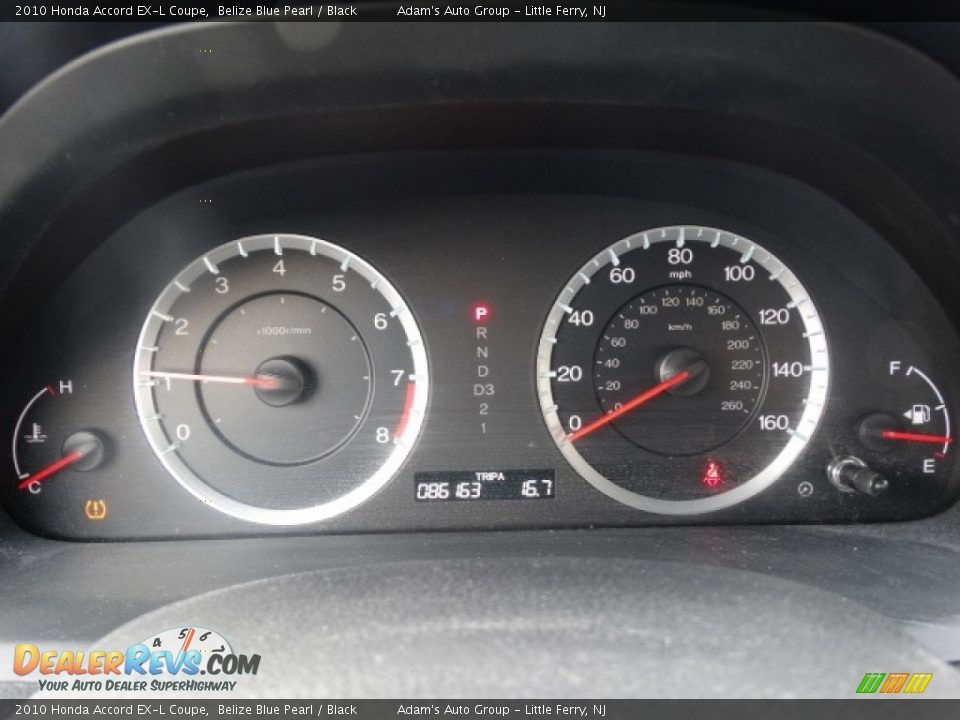 2010 Honda Accord EX-L Coupe Belize Blue Pearl / Black Photo #17