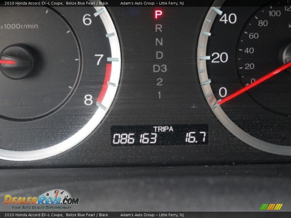 2010 Honda Accord EX-L Coupe Belize Blue Pearl / Black Photo #18