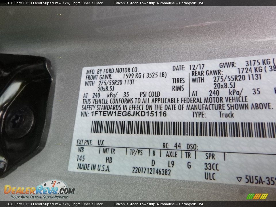 2018 Ford F150 Lariat SuperCrew 4x4 Ingot Silver / Black Photo #12