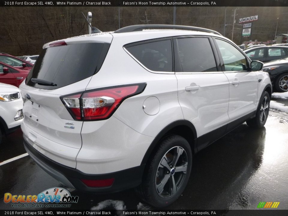 2018 Ford Escape SEL 4WD White Platinum / Charcoal Black Photo #2