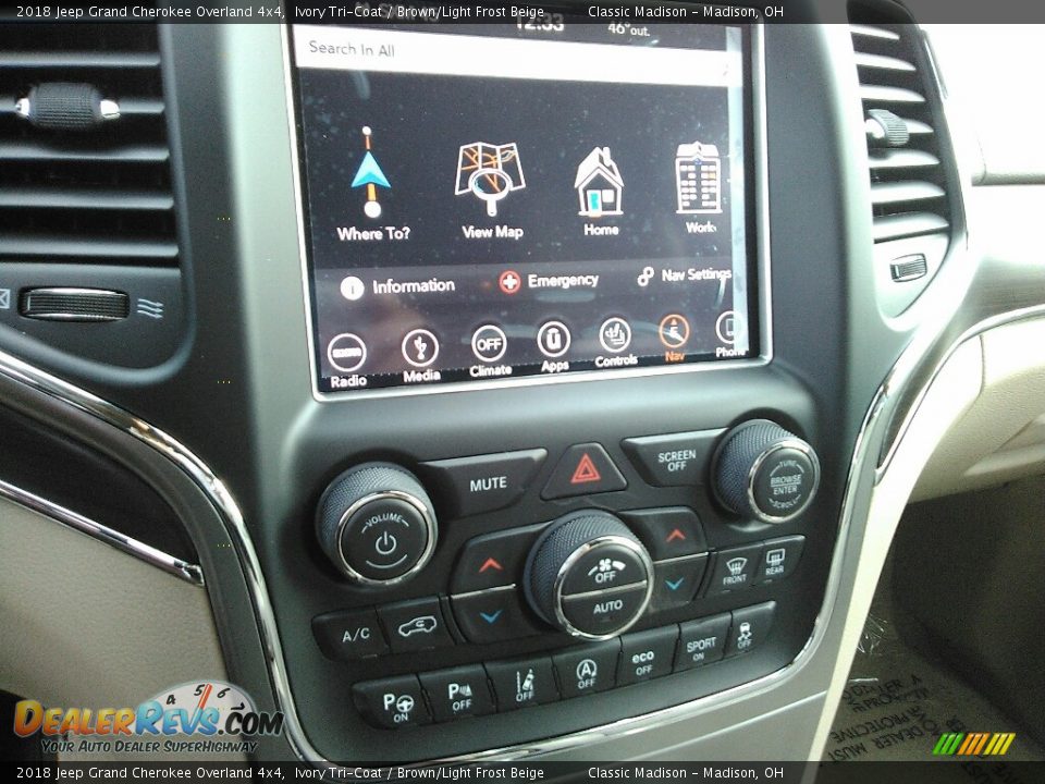 2018 Jeep Grand Cherokee Overland 4x4 Ivory Tri-Coat / Brown/Light Frost Beige Photo #14