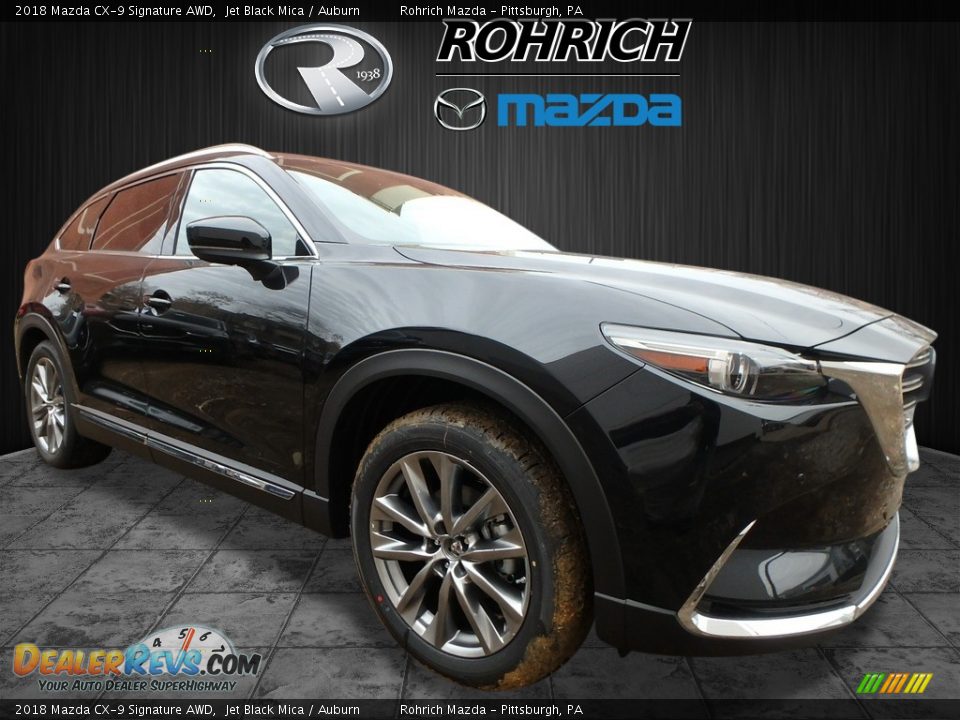 2018 Mazda CX-9 Signature AWD Jet Black Mica / Auburn Photo #1