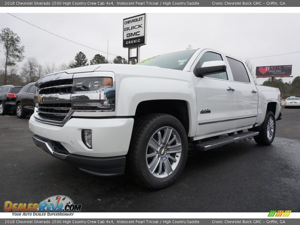 2018 Chevrolet Silverado 1500 High Country Crew Cab 4x4 Iridescent Pearl Tricoat / High Country Saddle Photo #3