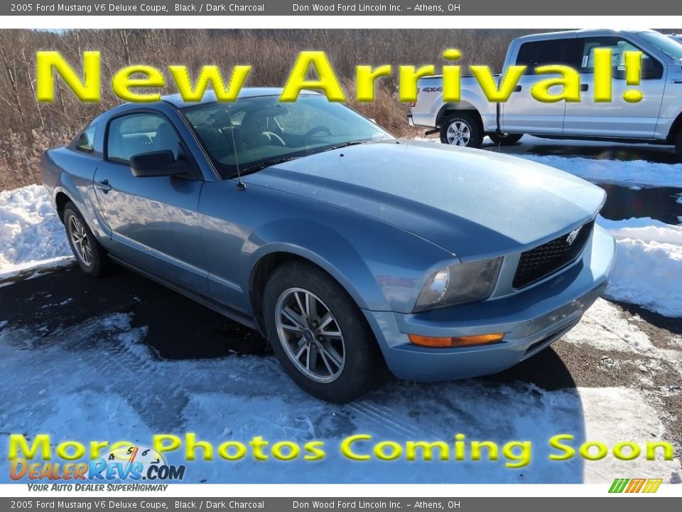 2005 Ford Mustang V6 Deluxe Coupe Black / Dark Charcoal Photo #1