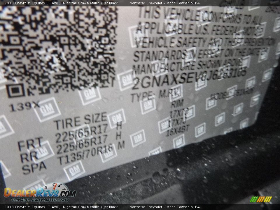 2018 Chevrolet Equinox LT AWD Nightfall Gray Metallic / Jet Black Photo #17
