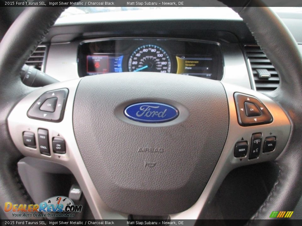 2015 Ford Taurus SEL Ingot Silver Metallic / Charcoal Black Photo #11