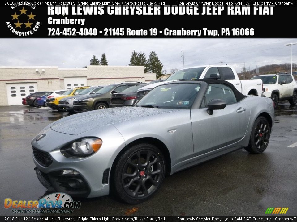 2018 Fiat 124 Spider Abarth Roadster Grigio Chiaro Light Grey / Nero/Rosso Black/Red Photo #1