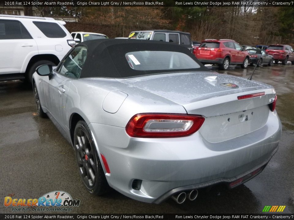 2018 Fiat 124 Spider Abarth Roadster Grigio Chiaro Light Grey / Nero/Rosso Black/Red Photo #3