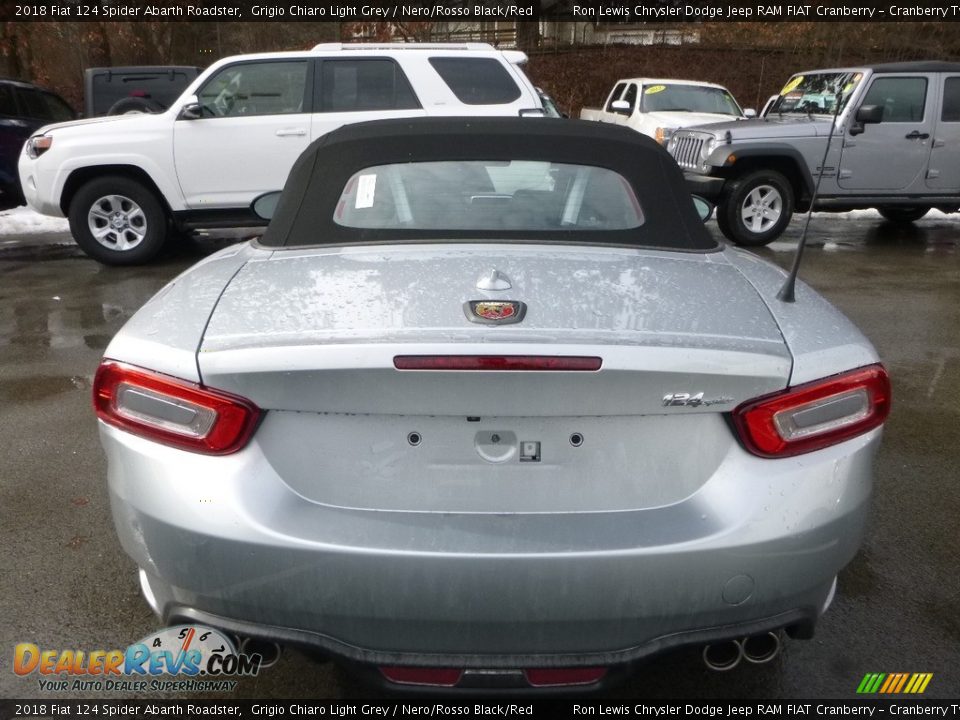 2018 Fiat 124 Spider Abarth Roadster Grigio Chiaro Light Grey / Nero/Rosso Black/Red Photo #4
