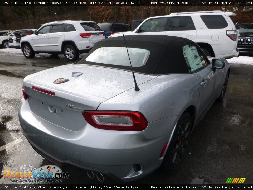 2018 Fiat 124 Spider Abarth Roadster Grigio Chiaro Light Grey / Nero/Rosso Black/Red Photo #5