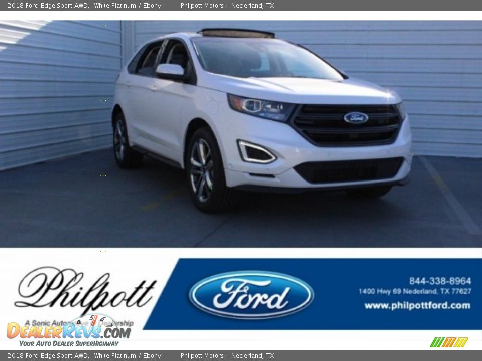 2018 Ford Edge Sport AWD White Platinum / Ebony Photo #1