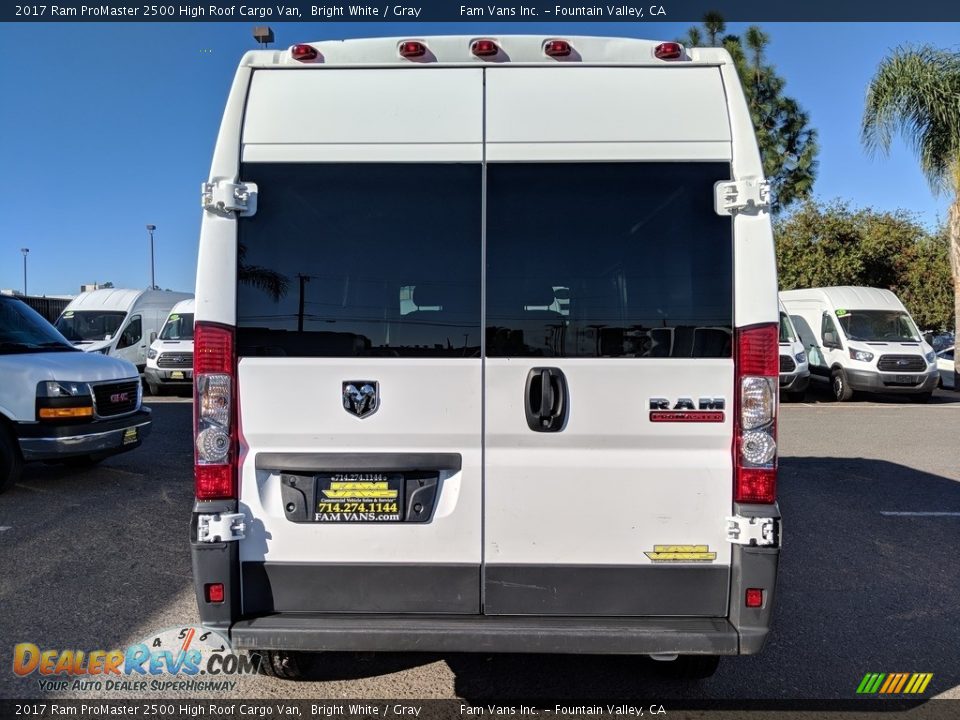 2017 Ram ProMaster 2500 High Roof Cargo Van Bright White / Gray Photo #5