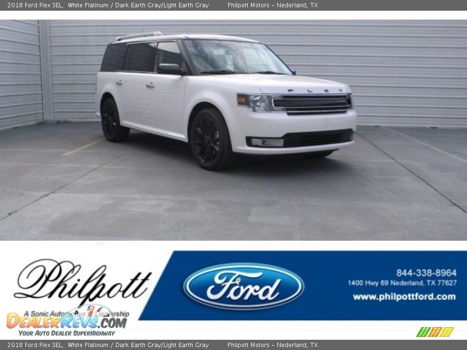 2018 Ford Flex SEL White Platinum / Dark Earth Gray/Light Earth Gray Photo #1