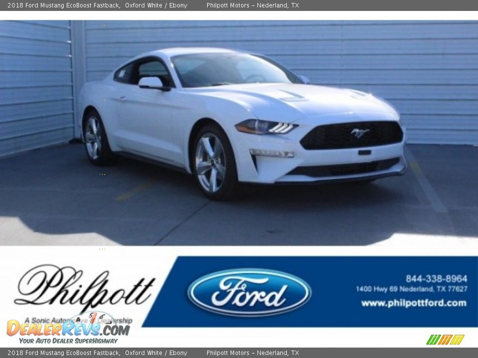 2018 Ford Mustang EcoBoost Fastback Oxford White / Ebony Photo #1