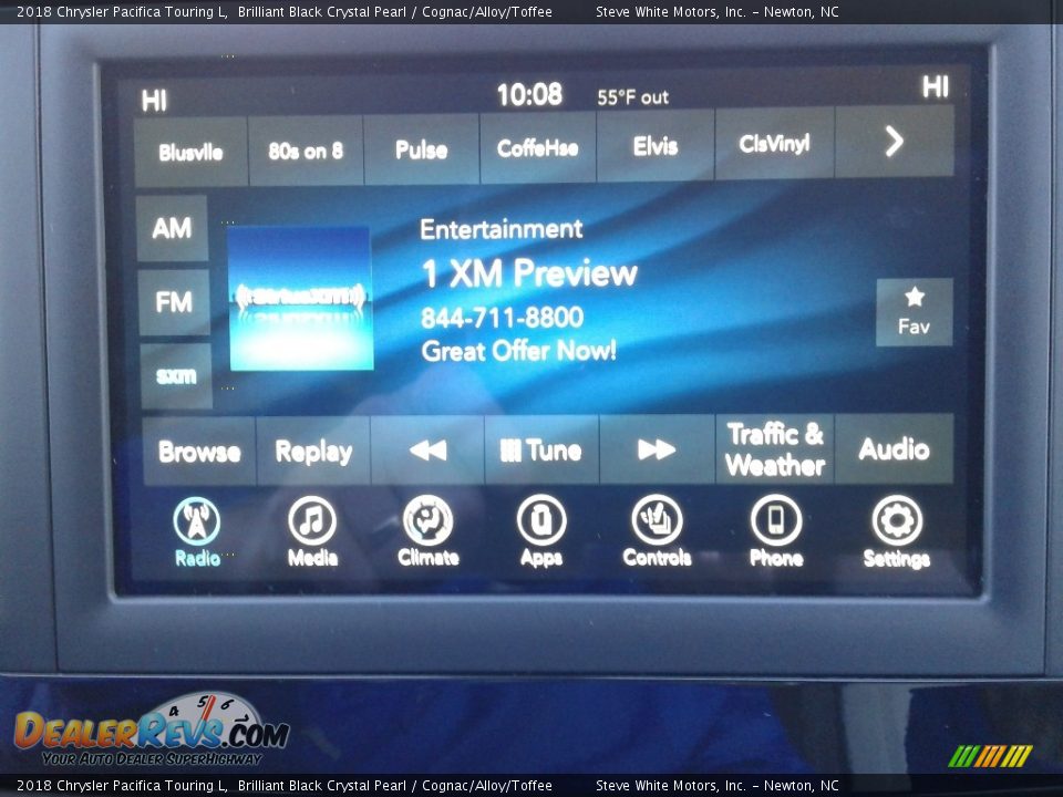 2018 Chrysler Pacifica Touring L Brilliant Black Crystal Pearl / Cognac/Alloy/Toffee Photo #22