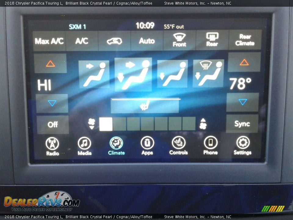 2018 Chrysler Pacifica Touring L Brilliant Black Crystal Pearl / Cognac/Alloy/Toffee Photo #24