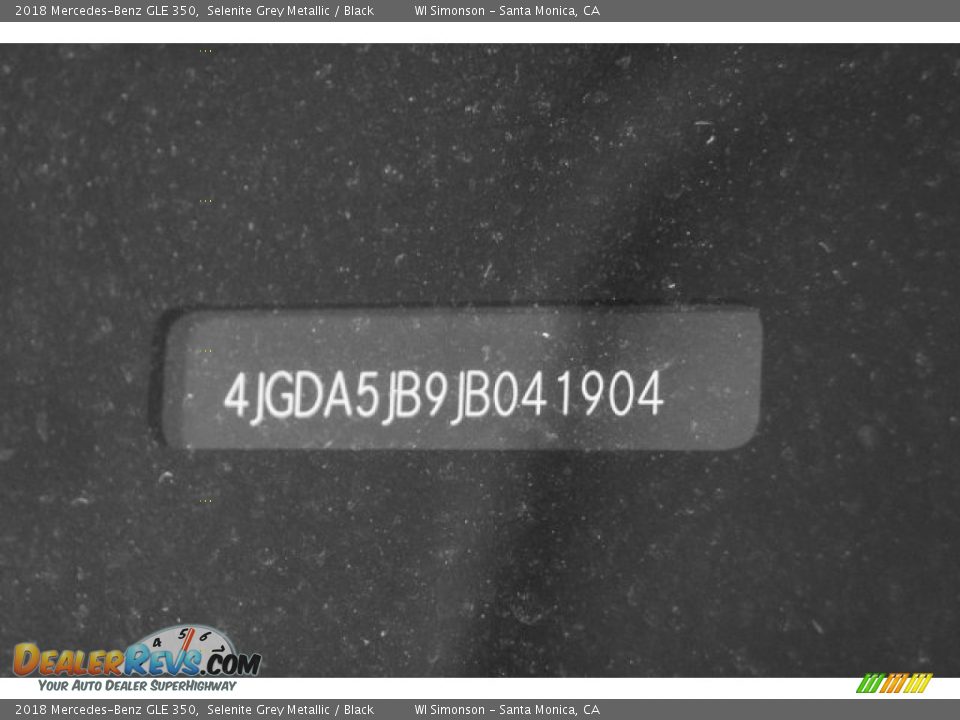 2018 Mercedes-Benz GLE 350 Selenite Grey Metallic / Black Photo #10
