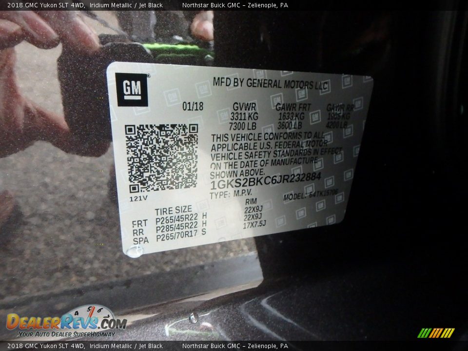 2018 GMC Yukon SLT 4WD Iridium Metallic / Jet Black Photo #16