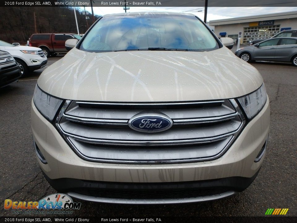 2018 Ford Edge SEL AWD White Gold / Ebony Photo #9