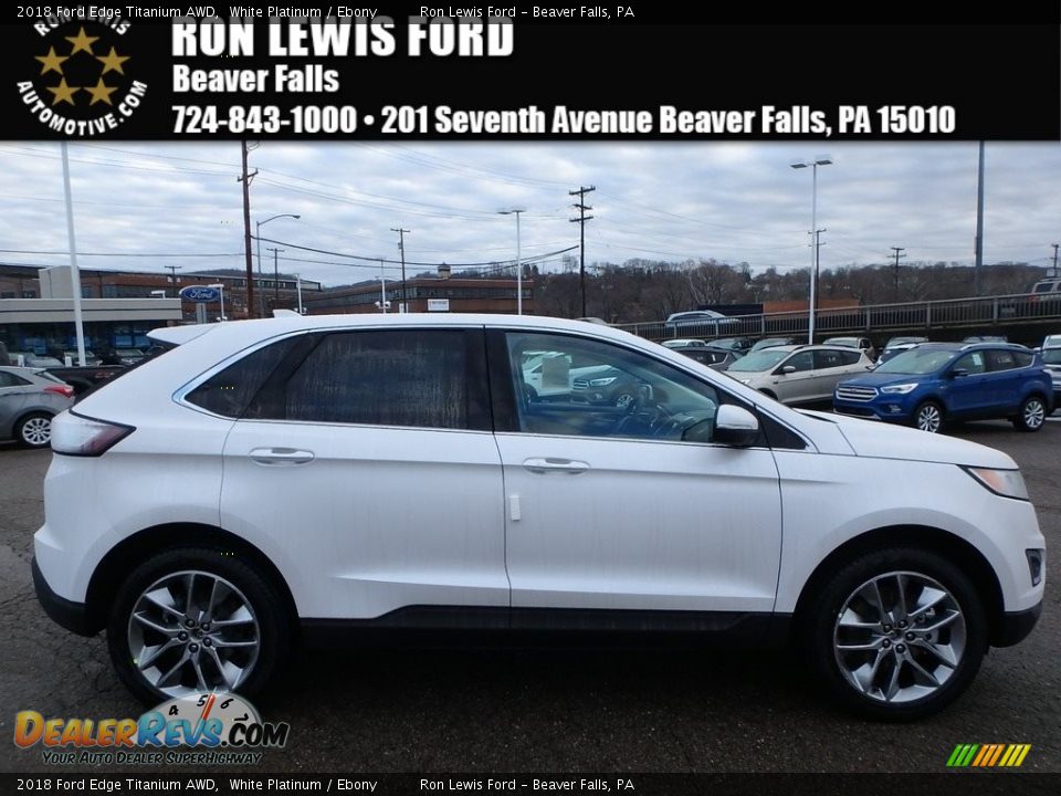 2018 Ford Edge Titanium AWD White Platinum / Ebony Photo #1