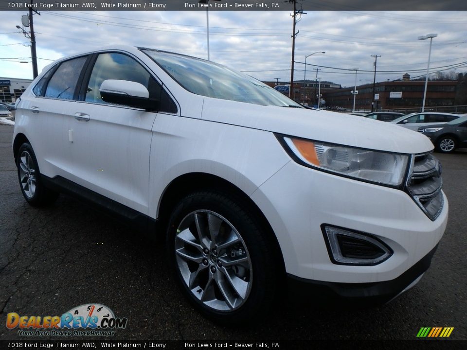 2018 Ford Edge Titanium AWD White Platinum / Ebony Photo #9