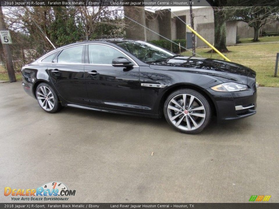 2018 Jaguar XJ R-Sport Farallon Black Metallic / Ebony Photo #1