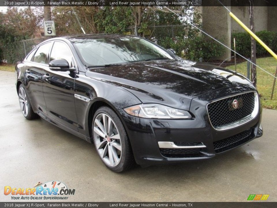 2018 Jaguar XJ R-Sport Farallon Black Metallic / Ebony Photo #2