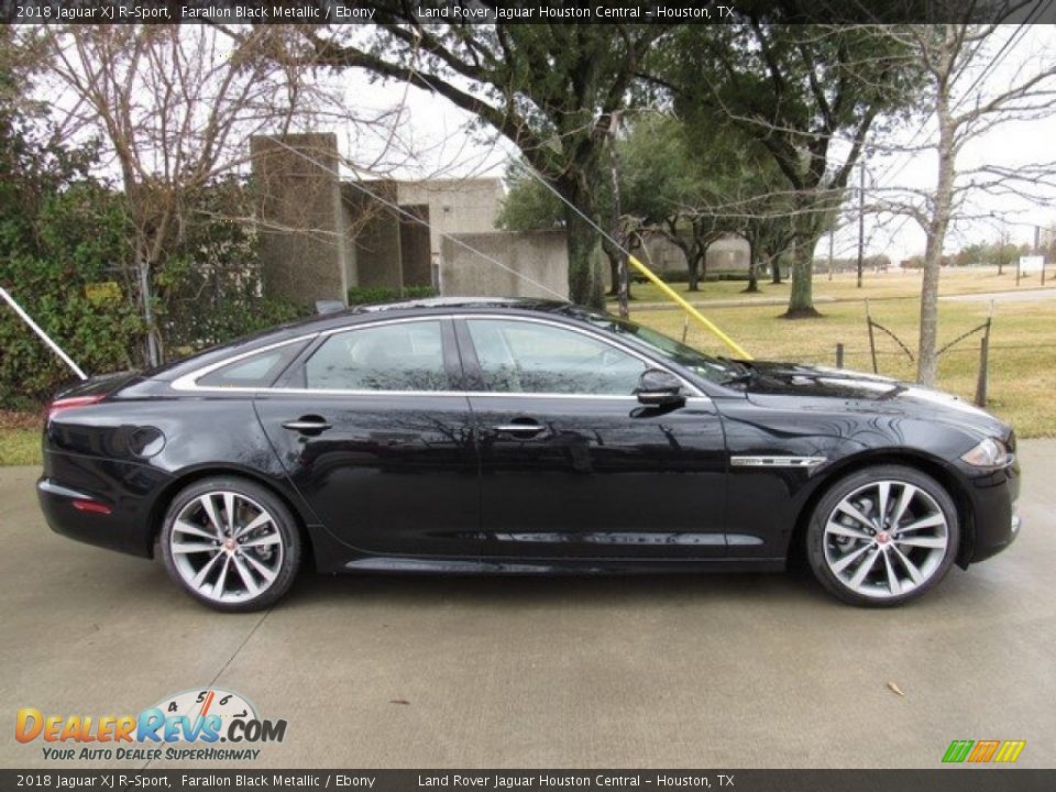 2018 Jaguar XJ R-Sport Farallon Black Metallic / Ebony Photo #6