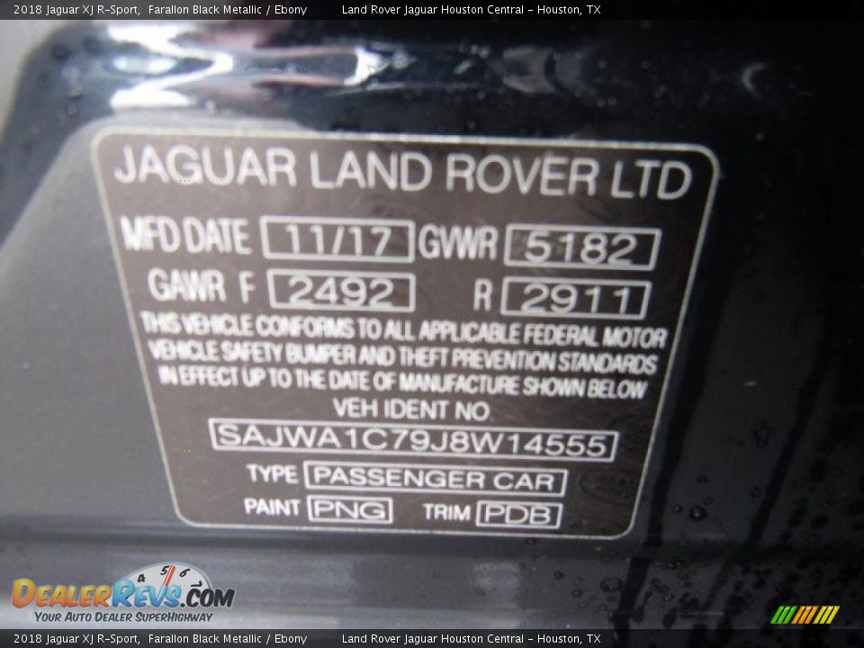 2018 Jaguar XJ R-Sport Farallon Black Metallic / Ebony Photo #25